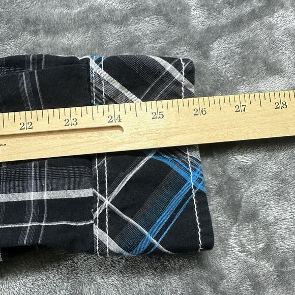 Redsnap Clothing Shirt Mens Large Black/Blue Pearl Snap Western‎ Cowboy - Picture 8 of 9